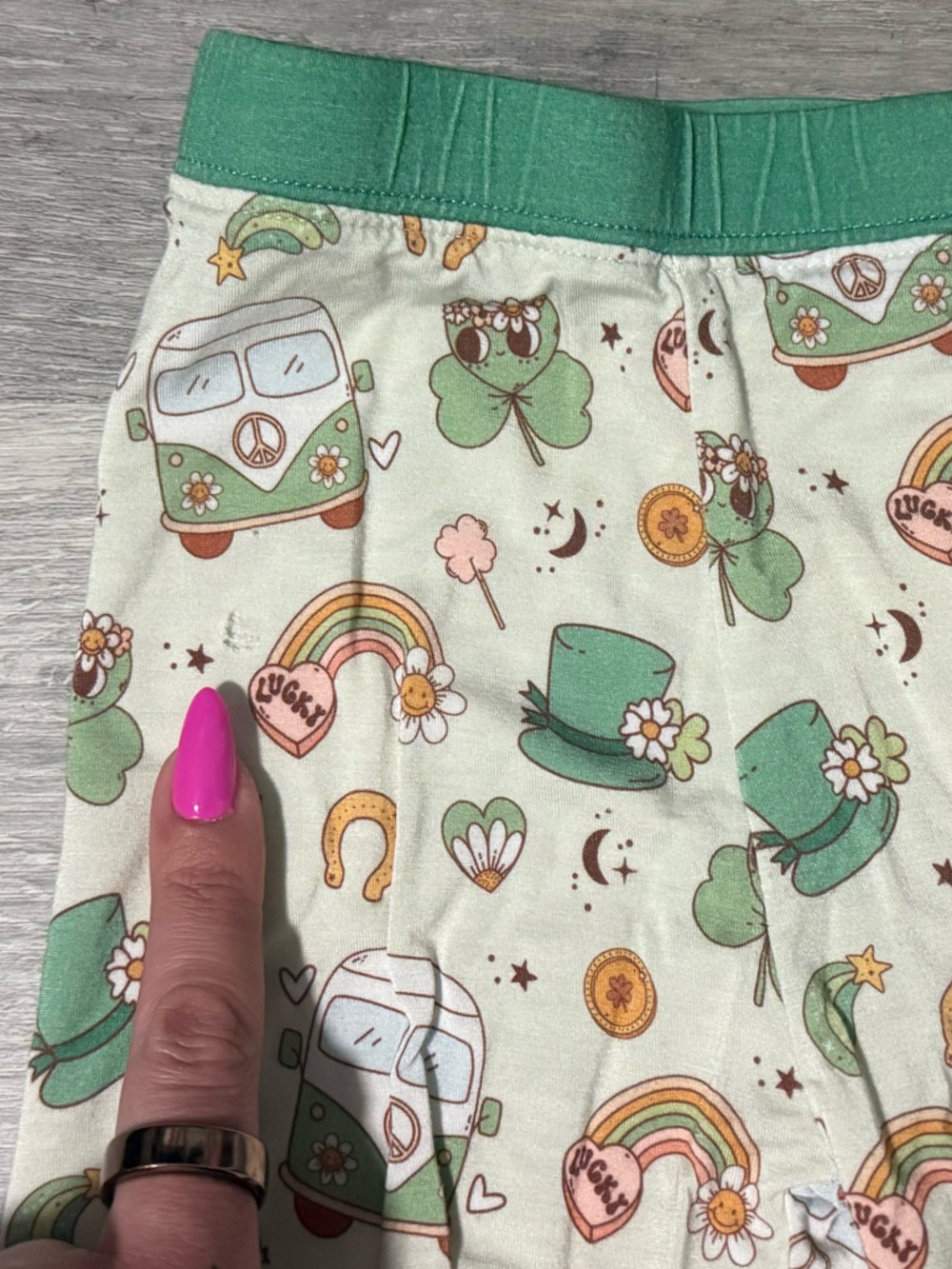Lucky Panda Kids St Patrick’s Bamboo Pajama Set - Picture 4 of 4